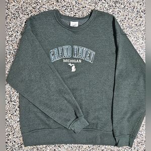 CO GRAND HAVEN Men's Dark GREEN Crewneck Sweater - Like New